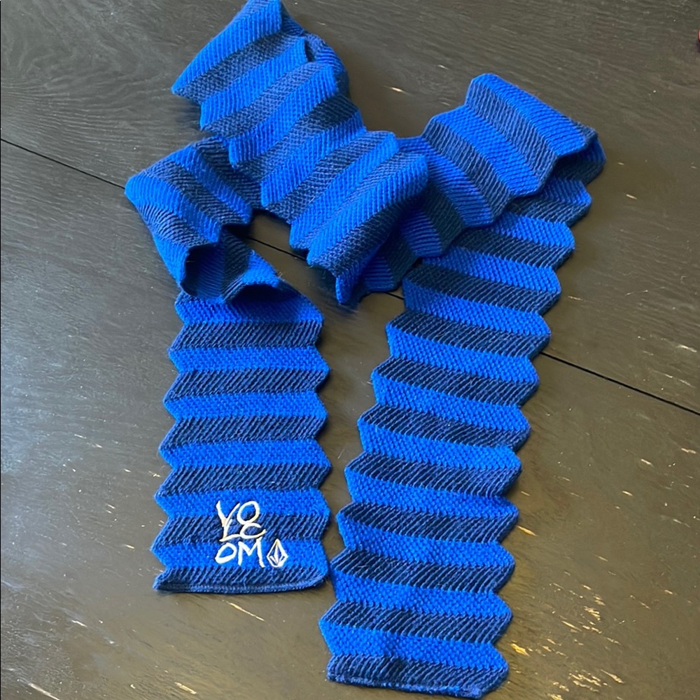 Blue and Black Striped Volcom Scarf
